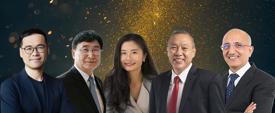 From left: Jefferson Chen, co-founder, group chairman and CEO of Advance Intelligence Group; Byung Joon Han, co-founder, CEO and board director of Silicon Box; Caecilia Chu, CEO and co-founder of YouTrip; Lim Hock Chee, CEO and co-founder of Sheng Siong Group; Praveen Kumar Jain, chairman and co-founder of Valency International.
