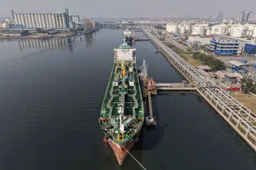The Golden Violet oil tanker docked at a PT Pertamina facility in Tanjung Priok Port in Jakarta, Indonesia. Asia’s new energy security architecture should have a support mechanism to help Asian countries build emergency oil reserves through financing and technical assistance.